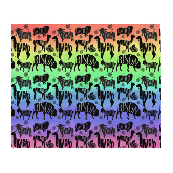 Rainbow Animals Blanket