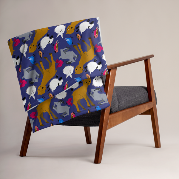 Fiber Animals Throw Blanket