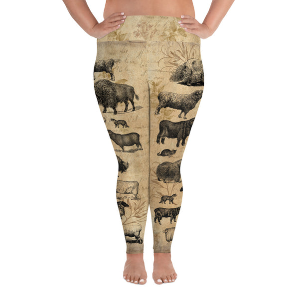 Antique Animals Plus Size Leggings