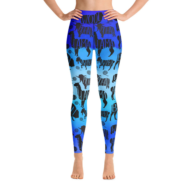 Blue Fiber Animals Yoga Leggings