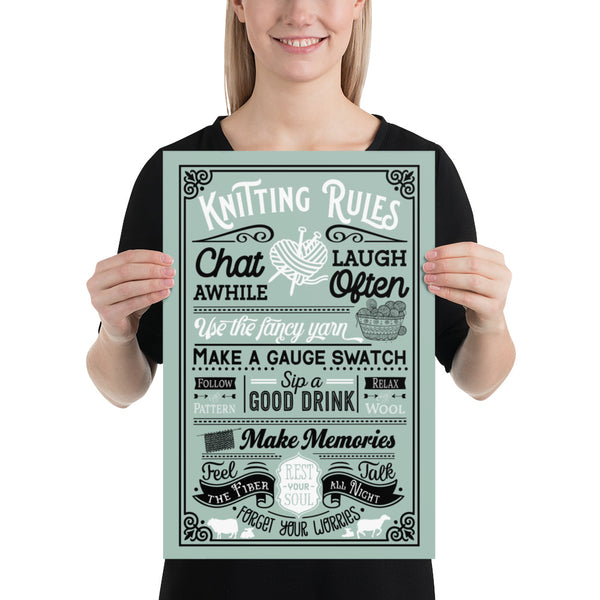 Jade Knitting Rules Poster