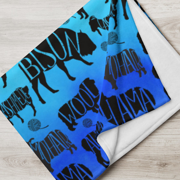 Blue Animals Throw Blanket